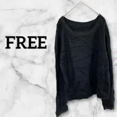 ニット セーター【FREE】長袖 ビーズ ブラック シンプル