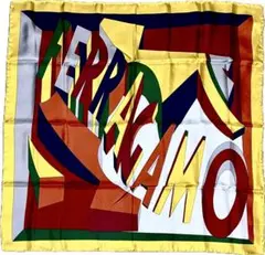 タグ紐付き未使用品　Ferragamo シルクスカーフ 立体幾何英文字のサムネイル