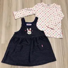ミキハウス ワンピース ロンT セット