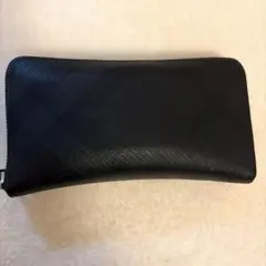 バーバリー 長財布 ラウンドファスナー ロンドンチェック PVC 黒　ブラック