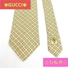 【⭐️GUCCI⭐️ グッチ イエロー シルク 100％ ネクタイ イタリア製