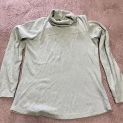 Lサイズ タートルネック長袖セーター ライトグレー　画像優先