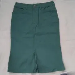 デニム　タイトスカート　グリーン