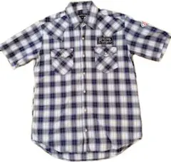 ギャル男　お兄系　y2k グランジ　オンブレチェック　ギミック 半袖シャツ