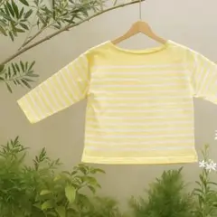 coen イエロー ストライプ 長袖Tシャツ L