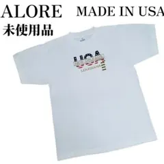 ALORE　未使用　90S　USA製　刺繍　シングルステッチ　デッドストック　白