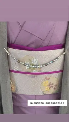 パールの羽織クリップ、ショールクリップ、雪の結晶チャーム付き、長羽織、羽織