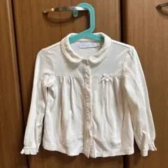 Tartine et Chocolat ホワイト長袖シャツ タルティーヌ