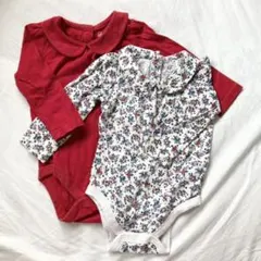 春・秋服 Baby Gap 丸襟 長袖ロンパース　2枚セット