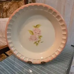 花柄ピンク陶器皿→お安くしました＼(^-^)／.。o○♪♪♪