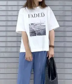 新品　Elura フォトプリント 半袖Tシャツ L ホワイト