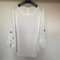 SHEIN ブラウス L 白シャツ 七分袖 トップス　ホワイト　長袖