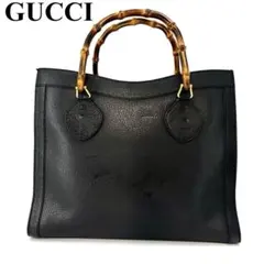 GUCCI グッチ バンブー ダイアナ トートバッグ レザー A4可 ブラックのサムネイル