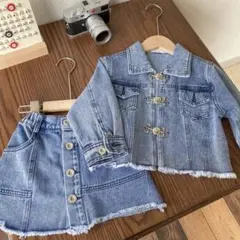 【新品未使用】デニムセットアップ100サイズ