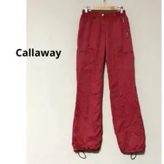 キャロウェイゴルフ パンツ　防風防寒 ナイロン カーゴ　レッド　M