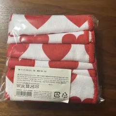 赤いハート柄 キッチンタオル 5枚セット