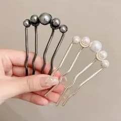 かんざし 2個セット　ヘアアクセサリー　卒業式 入学式　結婚式 成人式　パール風