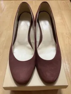 モードカオリ　スエードパンプス　ワインレッド　23cm ヒール6cmのサムネイル