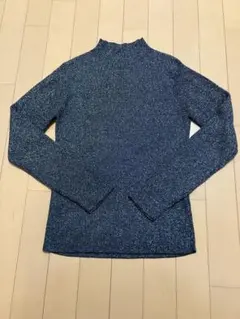 ユナイテッドアローズグリーンレーベルリラクシング　ハイネックラメ入りセーター 黒