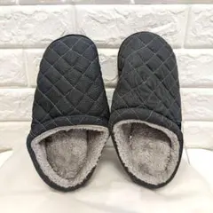 【ルームシューズ】スリッパ 24cm 暖かい ボア付き 防寒 サンダル もこもこ