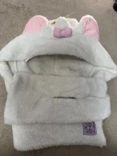 マリー マフラーキャップ Disney - マリーちゃん フード付きマフラー ファー ファン