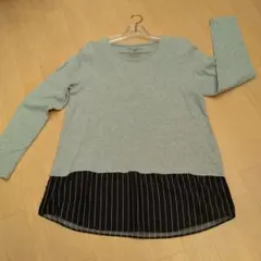 HONEYSUCKLE ROSE 長袖Tシャツ L グレー/ストライプ