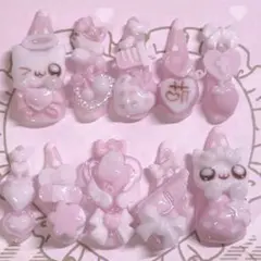 平成女児ネイルチップ 量産型 地雷系 ネイルチップ ゴテゴテ 萌