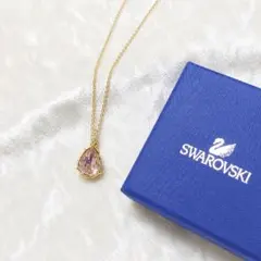 SWAROVSKI ティアドロップ ネックレス ピンク ローズゴールドのサムネイル