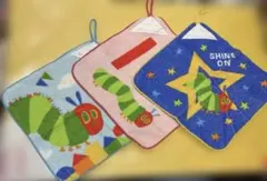はらぺこあおむし　ループ付きタオル　3枚セット