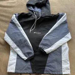 Champion フード付きジャンパー ブラック/グレー