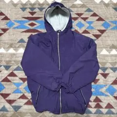 紫色ナイロンジャケット フード付き