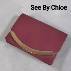 See By Chloe　シーバイクロエ　レザー　名刺入れ　赤のサムネイル