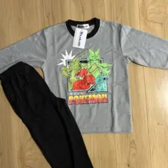 ポケモン 長袖パジャマ グレー/ブラック　130 上下セット