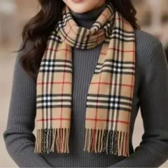 極美品✨ バーバリー カシミア100% マフラー ノバチェック ベージュ 雪 冬