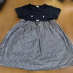 petit main ギンガムチェック ワンピース 110 ミッフィ