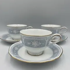 ノリタケ　レースウッドゴールド　カップ＆ソーサー3客セット②