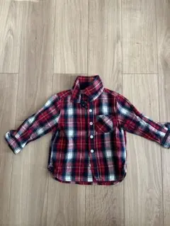 美品　無印良品チェック柄 長袖シャツ 90サイズ