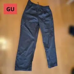 GU 黒 ワークパンツ コットン混