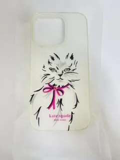 kate spade 猫デザイン iPhone15 proケース