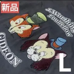 匿名　ディズニー　ピノキオ　Tシャツ　半袖　グレー　ブラック　夏　刺繍　Lのサムネイル