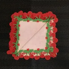 近沢レース さくらんぼ ピーチ タオルハンカチ