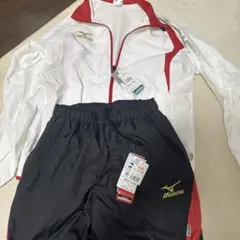 Mizuno ナイロンジャージ上下セット ホワイト/レッド/ブラック