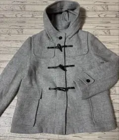 GUウールブレンドショートダッフルコートLサイズ中古グレー
