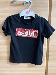 X-girl STAGES バンダナ柄 ボックスロゴ Tシャツ 90cm