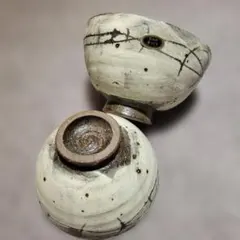 信楽焼　和食器 飯碗 ペア 陶器 鉄絵 夫婦茶碗のサムネイル