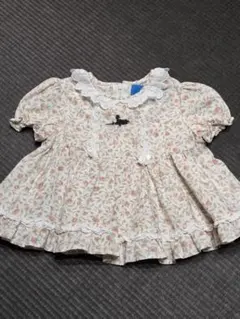 花柄レース襟ワンピース