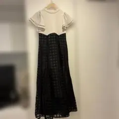 Mサイズ 半袖フリルロングワンピース