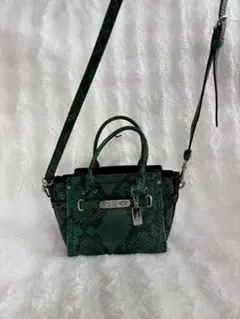 COACH ハンドバッグ 2way ショルダーバッグ 緑 斜め掛け