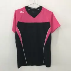 TG106 Mizuno ピンク ブラック Vネックウェア レディース M