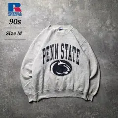 90sUSA製RussellAthleticスウェットトレーナーカレッジ前V短丈